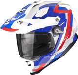 Casco Integrale Per Moto Scorpion Exo Adf-9000 Air Ultra Tct Bianco Blu Rosso Patrol Taglia Xs