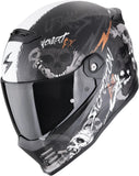 Casco Integrale Per Moto Scorpion Exo Covert Fx Ultra Tct Nero Opaco Grigio Oro Skullz Taglia Xxl