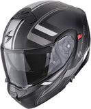 Casco Modulare Per Moto Scorpion Exo Exo-930 Evo Polycarbonate Nero Opaco Argento Ardens Taglia S