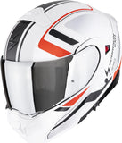 Casco Modulare Per Moto Scorpion Exo Exo-930 Evo Polycarbonate Bianco Opaco Nero Rosso Ardens Taglia M