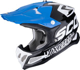 Casco Off-Road Per Moto Scorpion Exo Vx-22 Air Ultra Tct Nero Bianco Blu Updown Taglia Xs