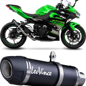 Terminale Di Scarico Senza Omologazione Suono Gp Corsa Evo Carbonio - Leovince Compatibile Con Kawasaki Ninja 500 - Se (2024-2026)