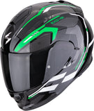 Full-Face Motorcycle Helmet Scorpion Exo Exo-491 Polycarbonate Black Green White Kripta Size Xxl