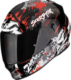 Casco Integrale Per Moto Scorpion Exo Exo-491 Polycarbonate Nero Rosso Spector Taglia Xxl