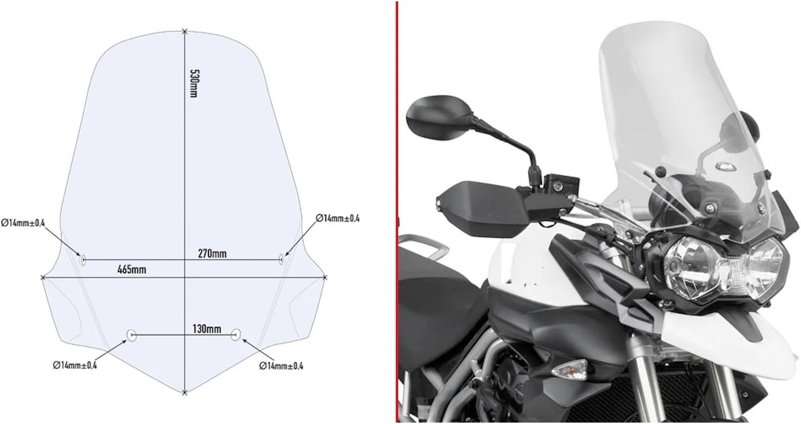 Cupolino Trasparente - Givi Compatibile Con Triumph Tiger 800 - Xc - Xr (2011-2017)