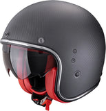 Casco Urban Per Moto Scorpion Exo Belfast Evo Carbon Carbon Fiber Nero Opaco Rosso Solid Taglia Xl