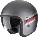 Casco Urban Per Moto Scorpion Exo Belfast Evo Ultra Tct Argento Opaco Rosso Adonis Taglia L