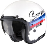 Casco Urban Per Moto Scorpion Exo Belfast Evo Ultra Tct Bianco Rosso Blu Adonis Taglia S
