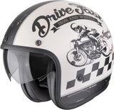 Casco Urban Per Moto Scorpion Exo Belfast Evo Ultra Tct Crema Opaco Nero Drive Fast Taglia L