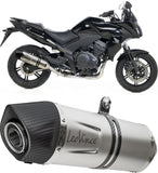 Terminale Di Scarico Senza Omologazione Suono Lv One Evo Acciaio Fondello Carbonio - Leovince Compatibile Con Honda Vfr 1200 X Crosstourer Dct (2012-2015)