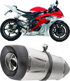 Impianto Di Scarico Completo Non Catalizzato E Senza Omologazione Suono Factory S Acciaio Fondello Carbonio - Leovince Compatibile Con Yamaha Yzf-R6 (2006-2021)