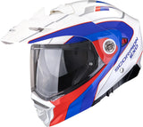 Casco Integrale Per Moto Scorpion Exo Adx-2 Polycarbonate Bianco Rosso Blu Kamps Taglia L