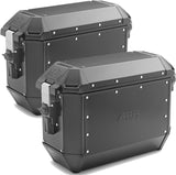 Monokey Trekker Alaska Black Aluminium Side Cases - 72 Lt Trekker Alaska Aluminium - Givi Compatible With Honda Xl 600 V Transalp (1994-1996)
