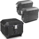 Trekker Alaska Aluminium Black Top Case + Side Cases - 116 Lt Trekker Alaska Aluminium - Givi Compatible With Triumph Bonneville T100 (2017-2022)