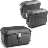 Trekker Alaska Aluminium Black Top Case + Side Cases - 128 Lt Trekker Alaska Aluminium - Givi Compatible With Kawasaki Versys 650 (2022-2024)