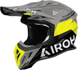 Casco Off-Road Per Moto Airoh Aviator Ace 2 - Av22F31 Composite Carbon Giallo Gloss Fury Taglia M
