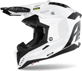 Casco Off-Road Per Moto Airoh Aviator 3 - Av314 Hpc Carbon Bianco Gloss Color Taglia M