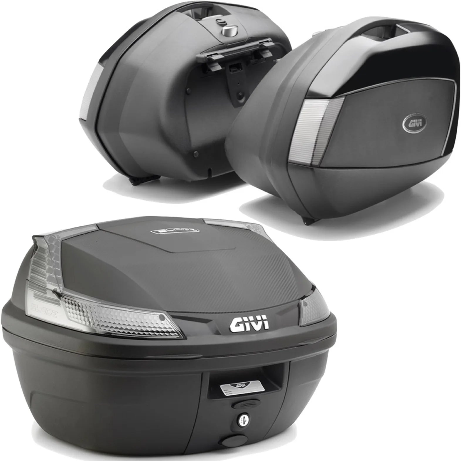 Bauletto + Valigie Laterali Blade Nero Tech 107 Lt Blade Plastica - Givi Compatibile Con Moto Guzzi V 100 Mandello 1000 (2022-2024)