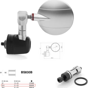 Mirror End Mount Right Universal Ø24,5(21>23) Spy-R Ø57 - Rizoma Compatible With Ktm