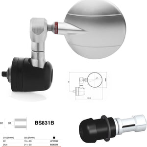 Mirror End Mount Right Universal Ø24,5(21>23) Spy-R Ø57 - Rizoma Compatible With Ktm