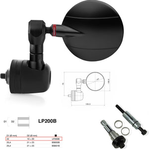 Mirror End Mount Left Universal Ø22(13>20) Spy-R Ø57 - Rizoma Compatible With Ktm