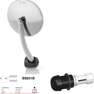 Mirror End Mount Left Universal Ø24,5(21>23) Spirit Rs - Rizoma Compatible With Ktm