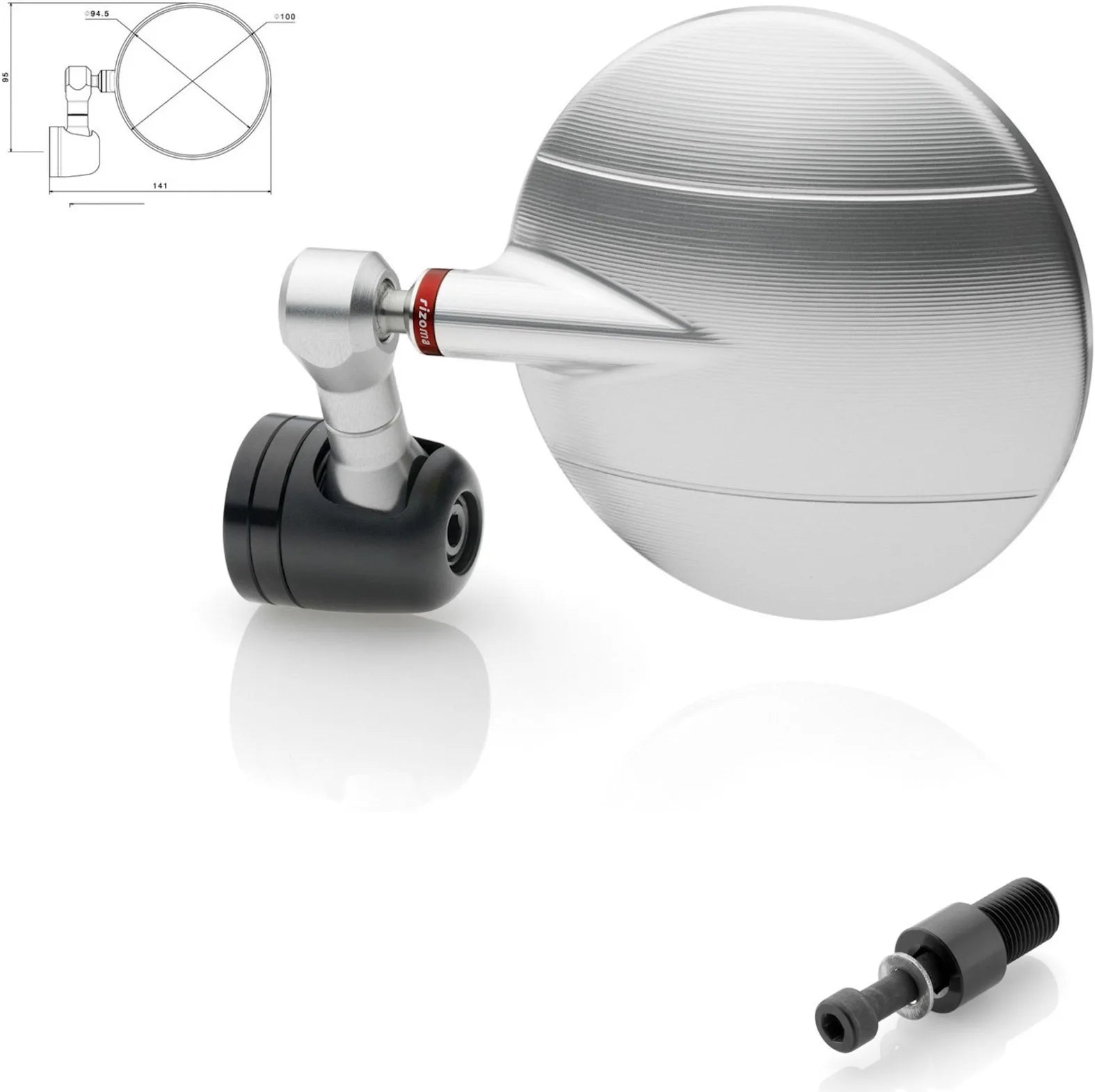 Specchietto End Mount Destro Spy-R Ø94.5 - Rizoma Compatibile Con Yamaha T-Max 530 (2012-2019)