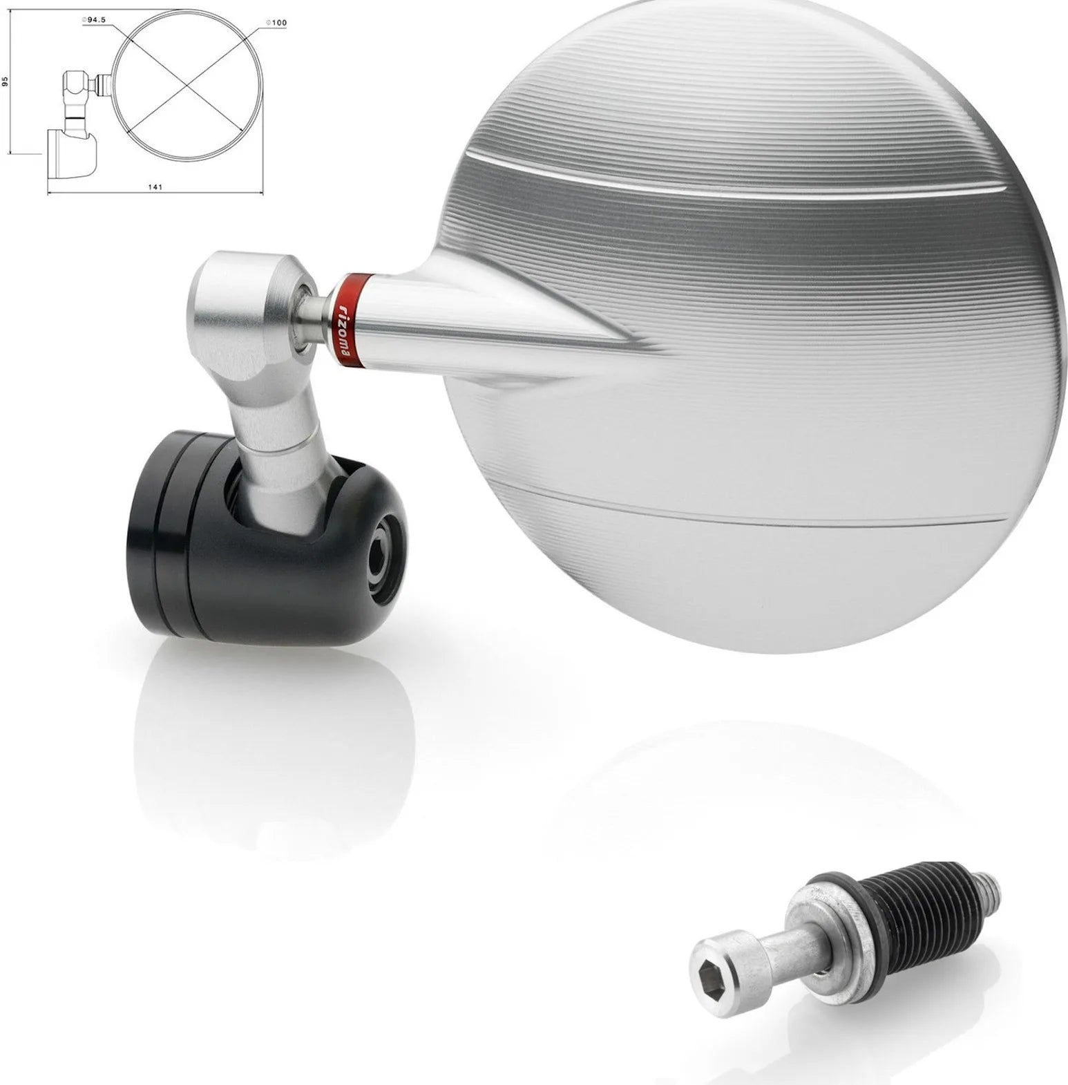 Specchietto End Mount Sinistro Spy-R Ø94.5 - Rizoma Compatibile Con Mv Agusta Brutale 675 (2013-2015)