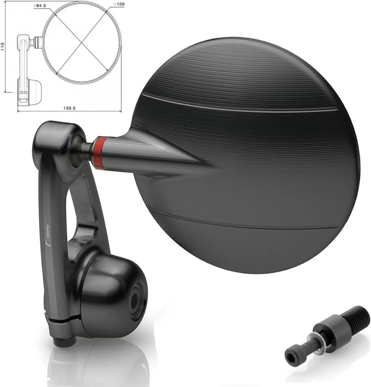 Specchietto End Mount Sinistro Spy-Arm Ø94.5 - Rizoma Compatibile Con Yamaha Mt-09 (2017-2020)