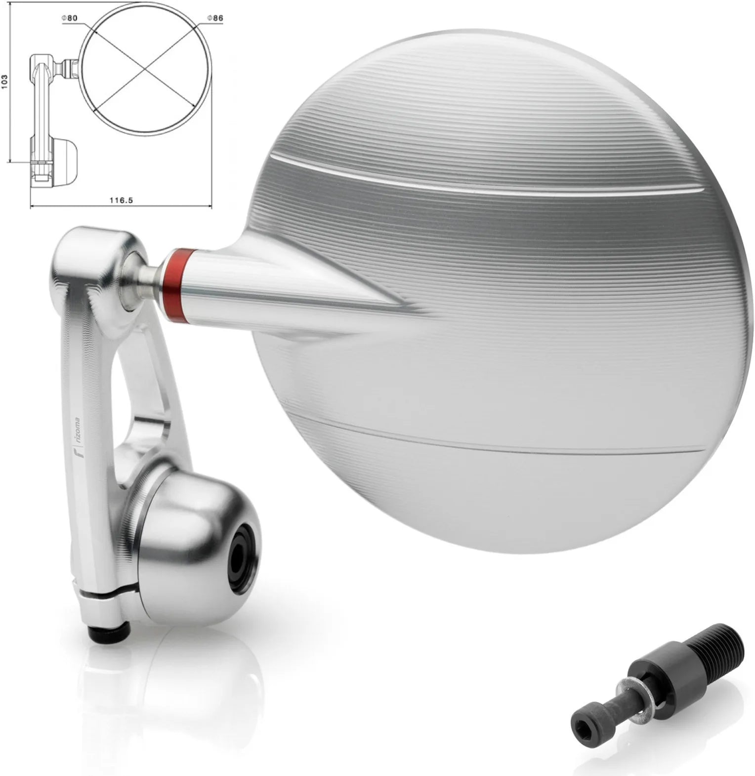 Specchietto End Mount Sinistro Spy-Arm Ø80 - Rizoma Compatibile Con Yamaha T-Max 500 (2008-2011)