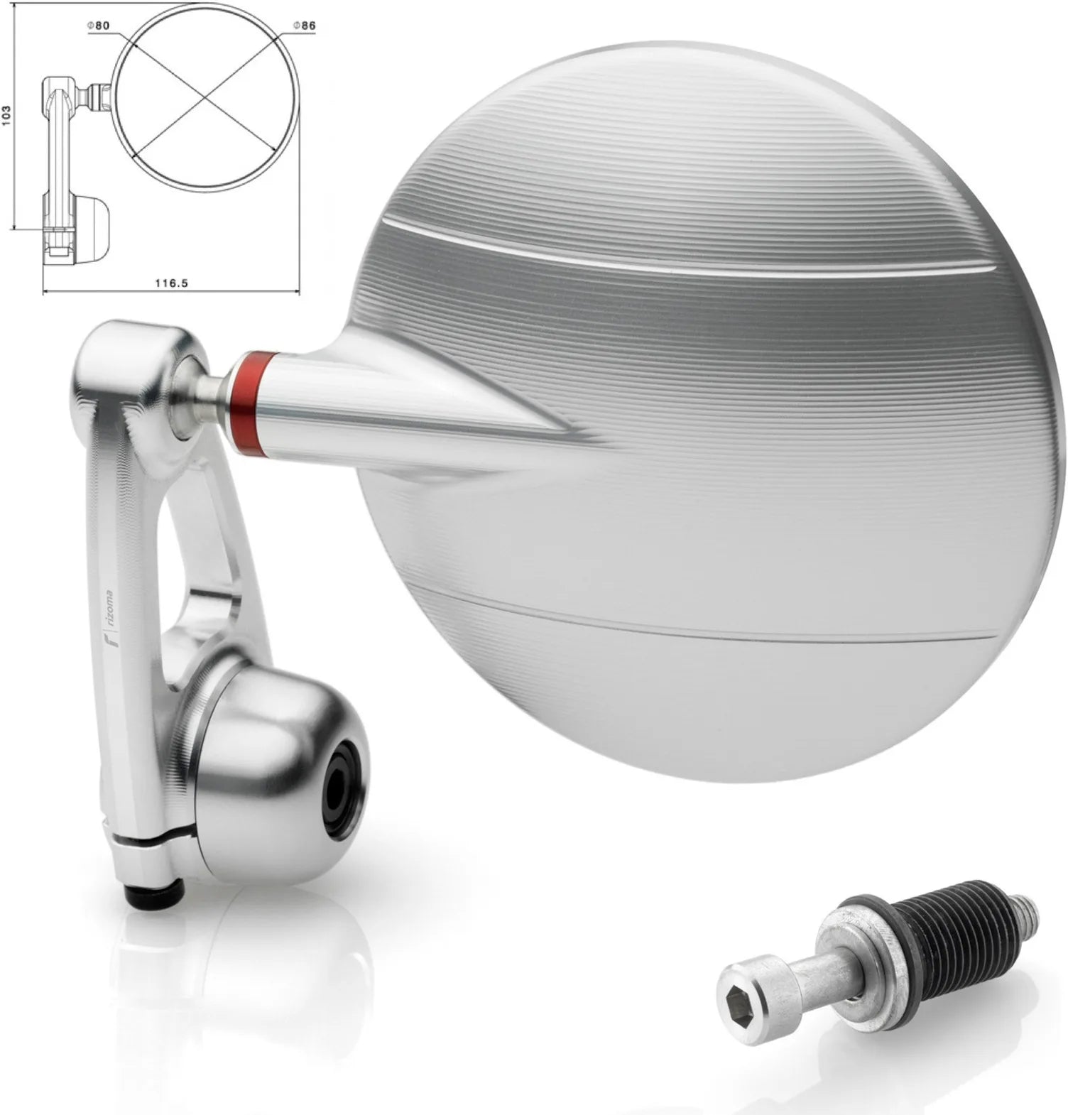 Specchietto End Mount Destro Spy-Arm Ø80 - Rizoma Compatibile Con Mv Agusta Brutale 675 (2013-2015)