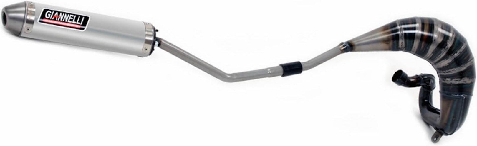 Complete Non-Catalytic Exhaust System With Sound Certification Enduro 2T Aluminium - Giannelli Compatible With Aprilia Mx 125 (2004-2008)