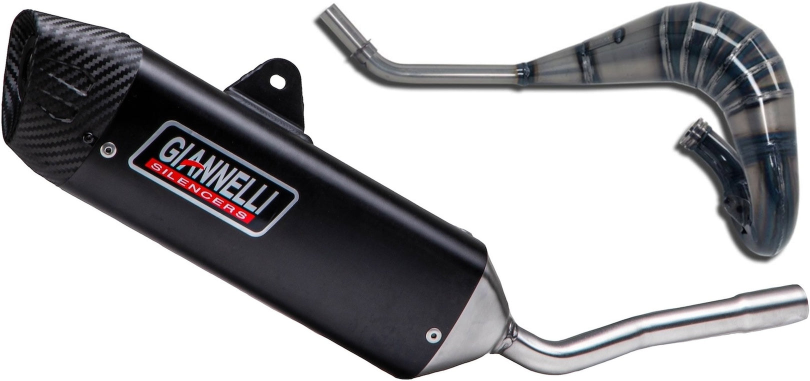 Complete Non-Catalytic Exhaust System With Sound Certification Sonic Aluminium Black - Giannelli Compatible With Vent Moto Baja 50 (2021)