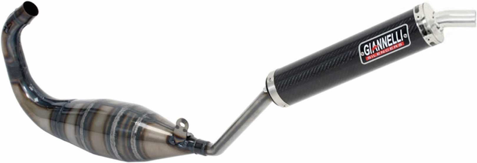 Complete Non-Catalytic Exhaust System With Sound Certification Street 2T Carbon - Giannelli Compatible With Cagiva Mito 125 (1994-2006)
