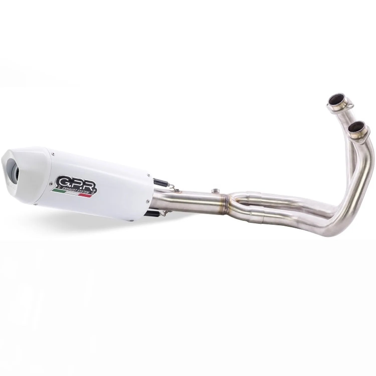 Impianto Di Scarico Completo Non Catalizzato E Senza Omologazione Suono Albus Ceramic Alluminio Bianco - Gpr Compatibile Con Suzuki Gsx 8S (2022-2024)