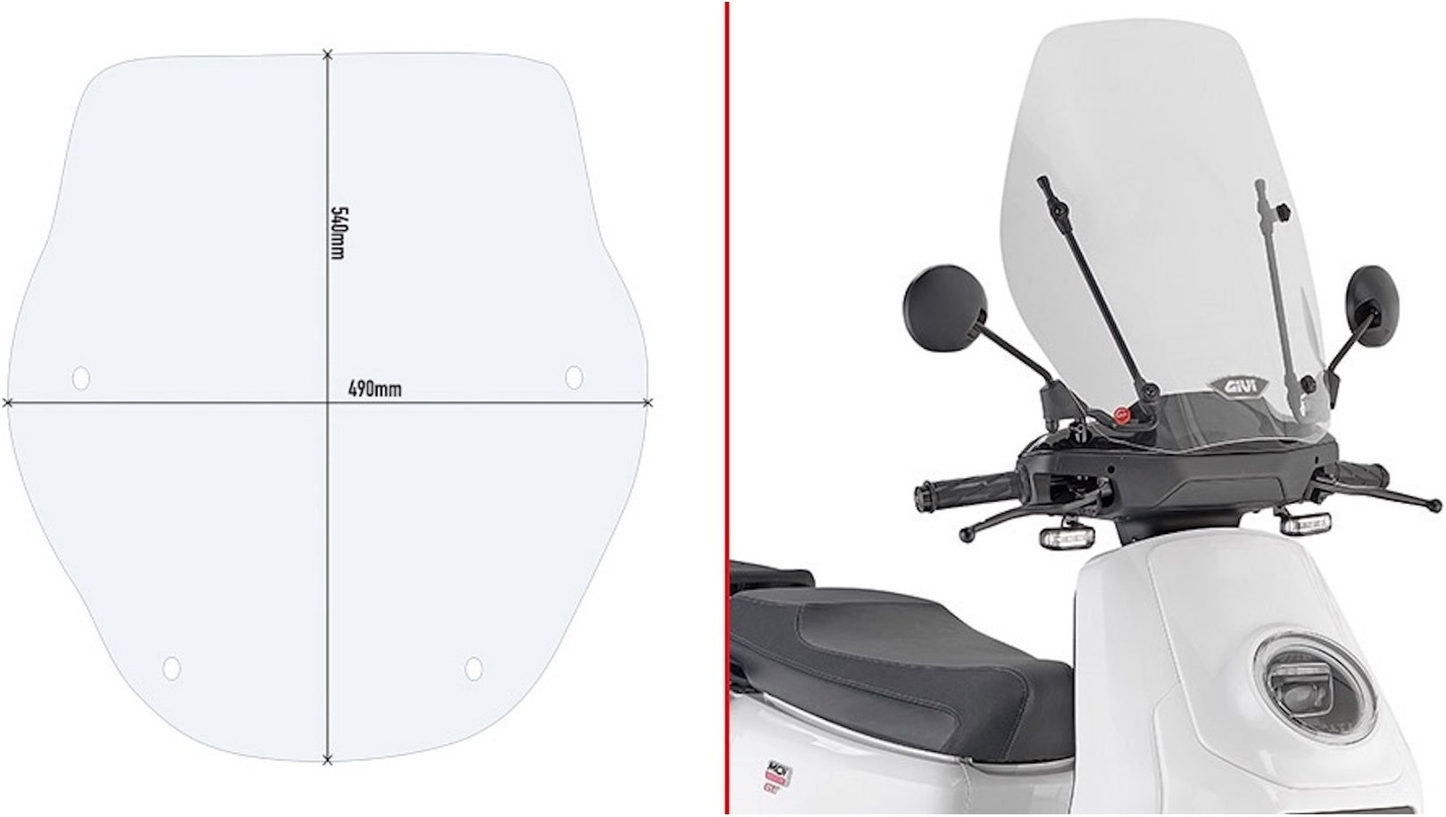 Transparent Wind-Screen - Givi Compatible With Piaggio Electric 1 E (2021-2024)