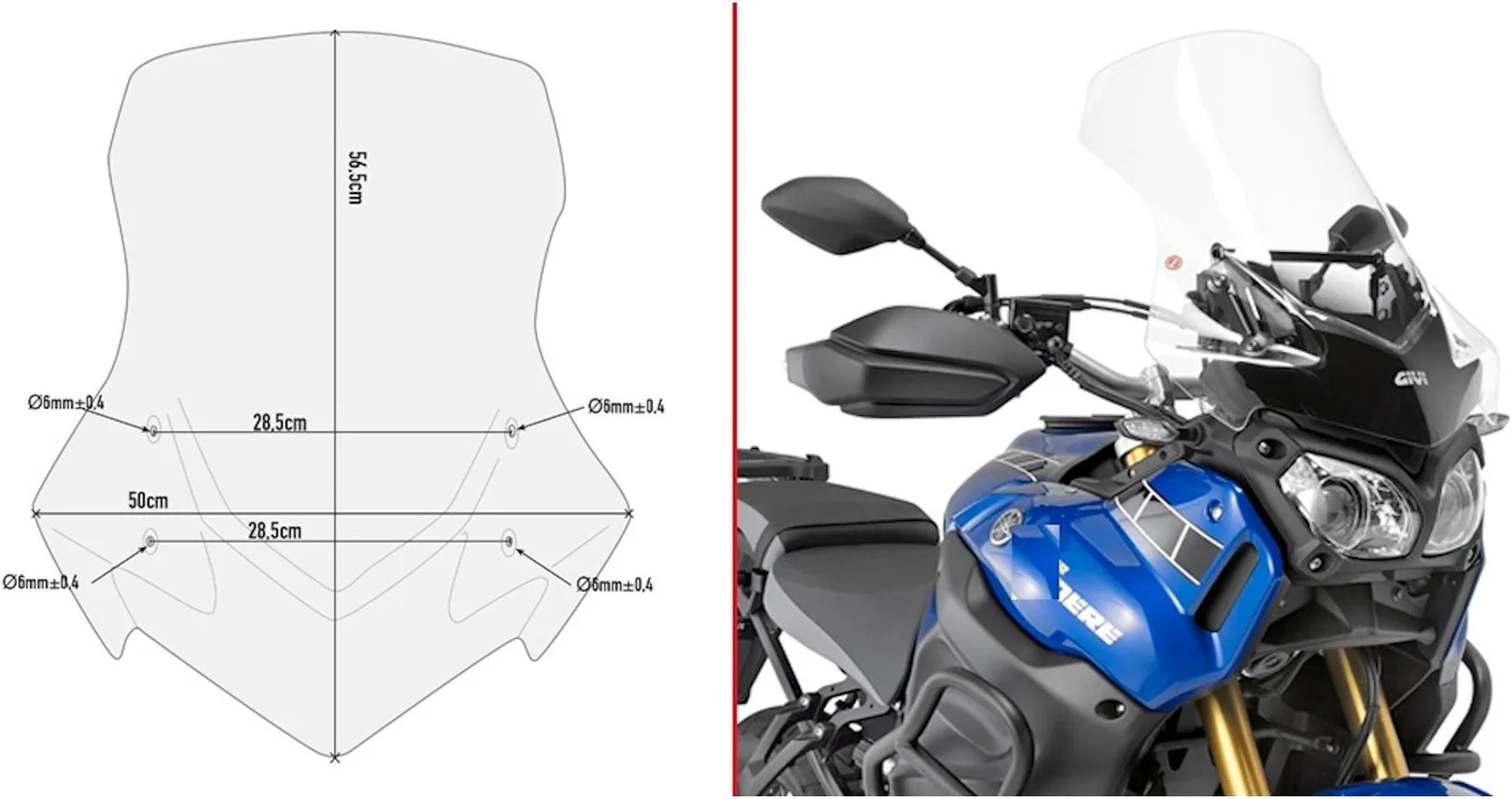 Cupolino Trasparente - Givi Compatibile Con Yamaha Xt 1200 Ze Super Ténéré (2014-2020)