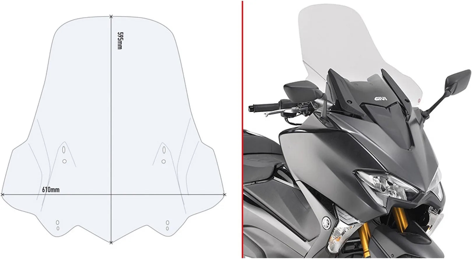 Parabrezza Trasparente - Givi Compatibile Con Yamaha T-Max 560 (2020-2021)