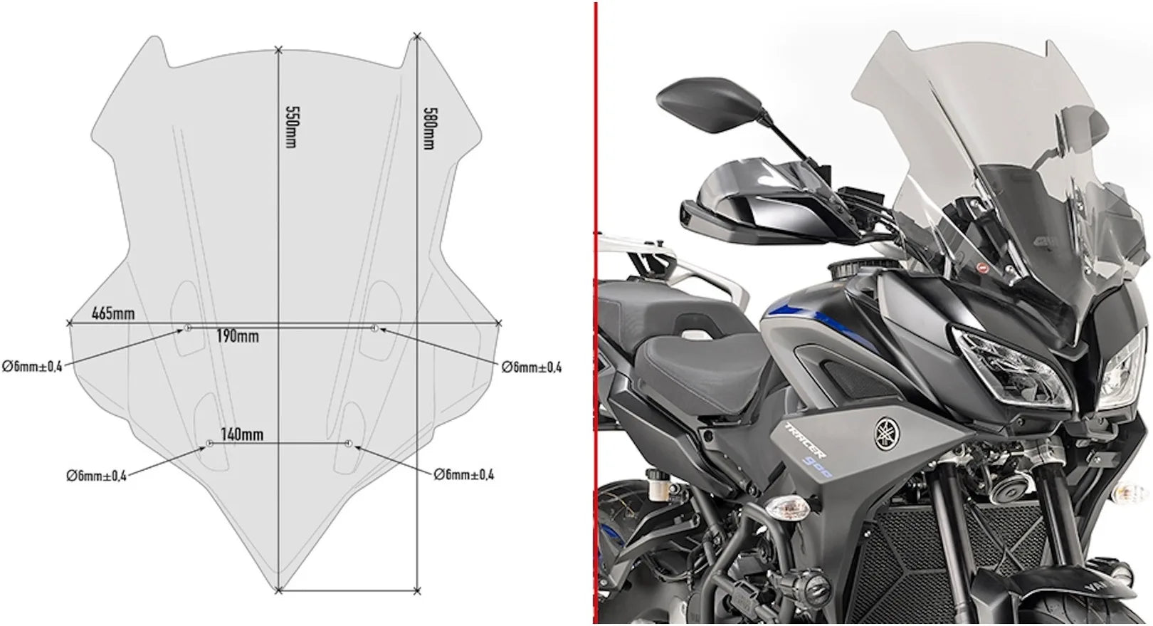 Cupolino Fumé - Givi Compatibile Con Yamaha Tracer 900 - Gt (2018-2020)