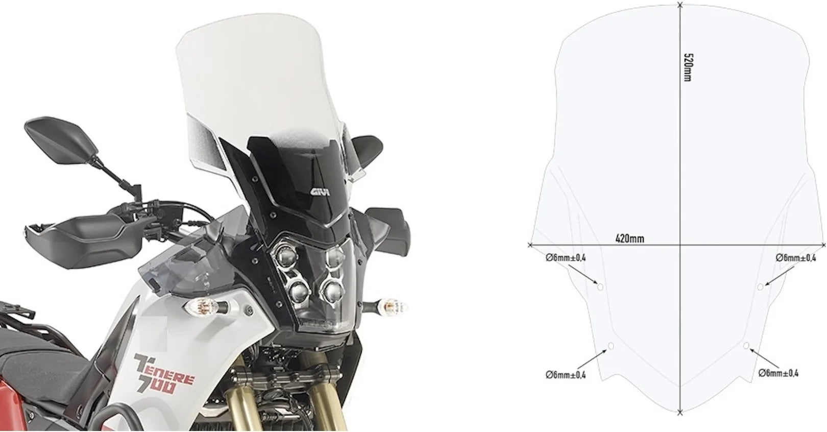 Cupolino Trasparente - Givi Compatibile Con Yamaha Ténéré 700 (2019-2020)
