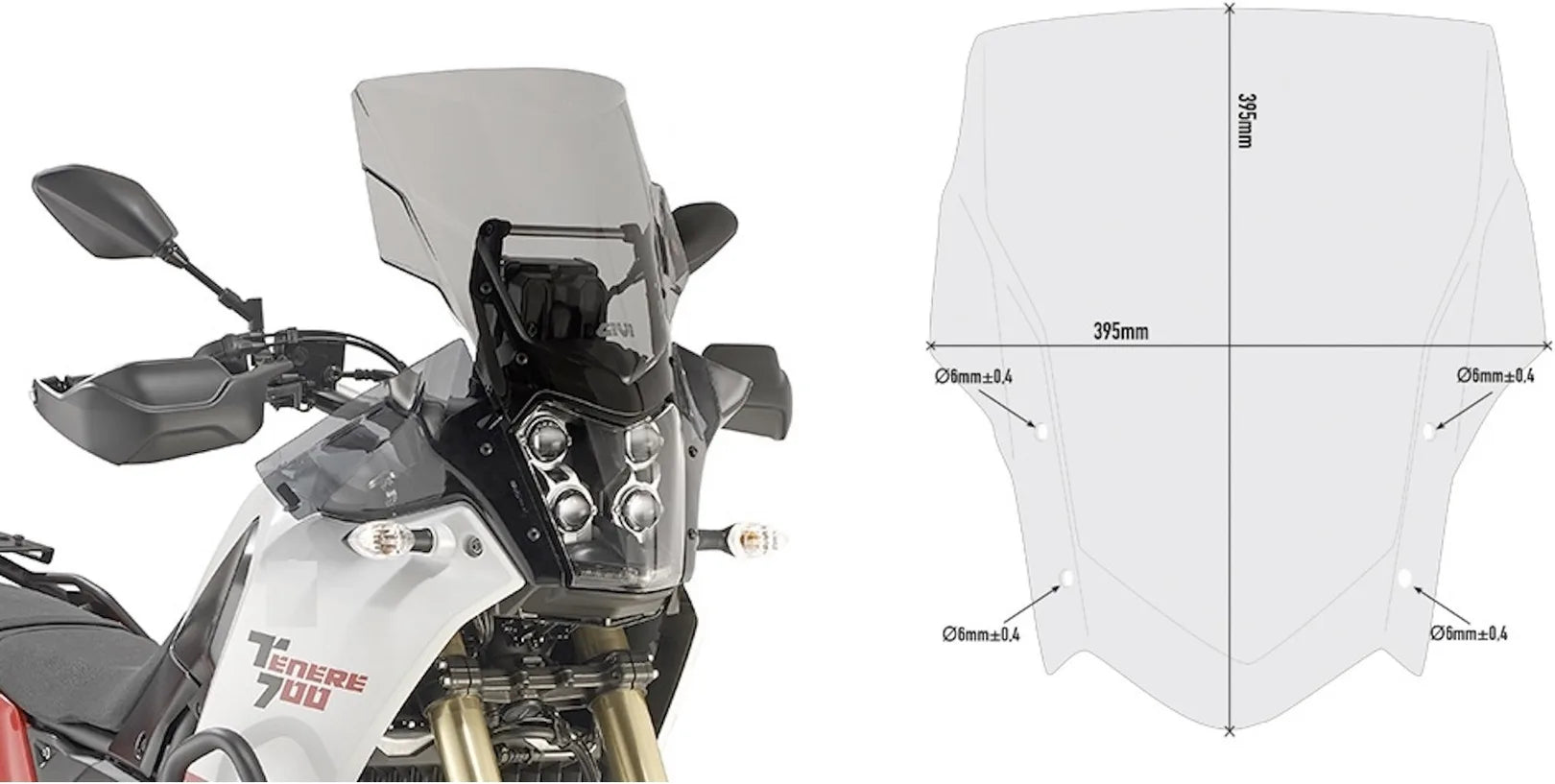 Cupolino Fumé - Givi Compatibile Con Yamaha Ténéré 700 (2021-2024)