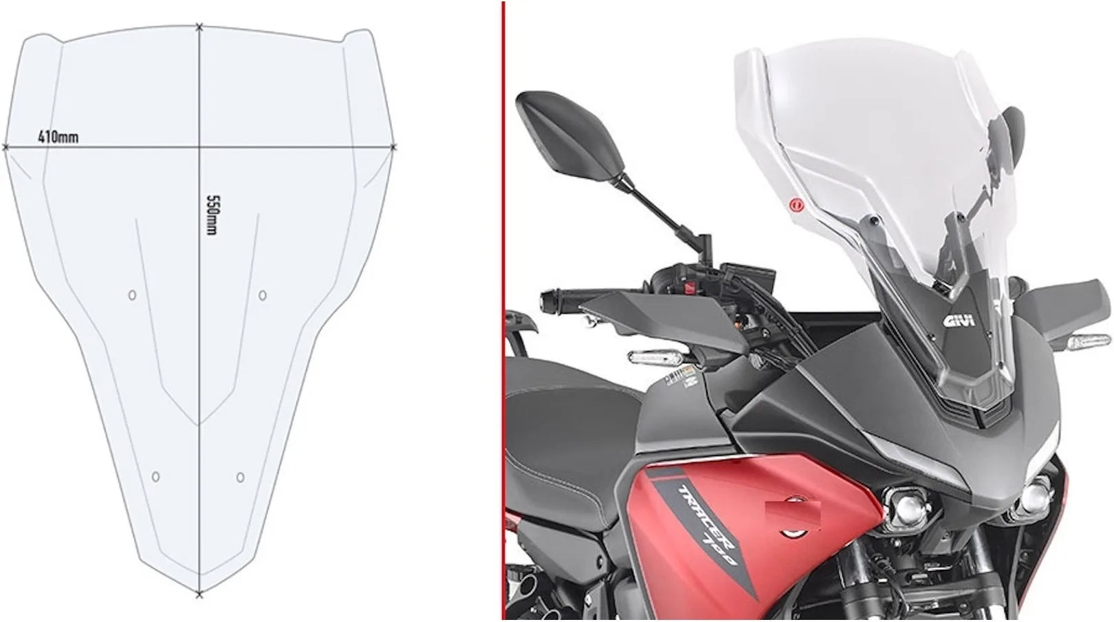 Cupolino Trasparente - Givi Compatibile Con Yamaha Tracer 7 - Gt (2020-2024)