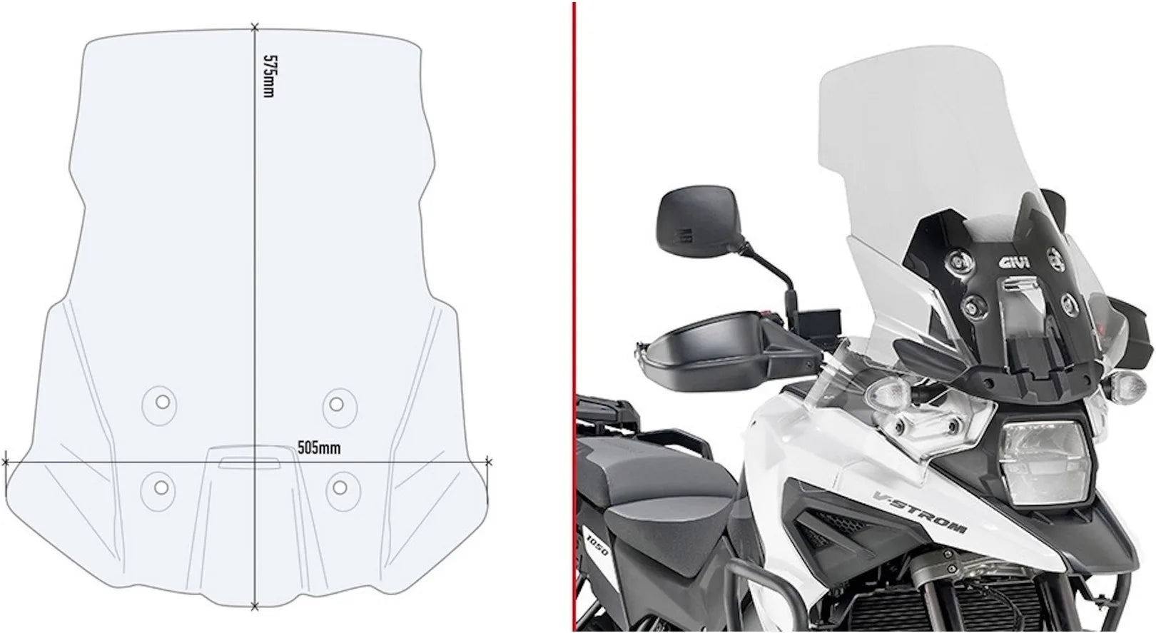 Cupolino Trasparente - Givi Compatibile Con Suzuki V-Strom 1050 - Xt - Se (2020-2024)