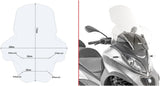 Parabrezza Trasparente - Givi Compatibile Con Piaggio Mp3 350 - 400 Sport (2018-2021)