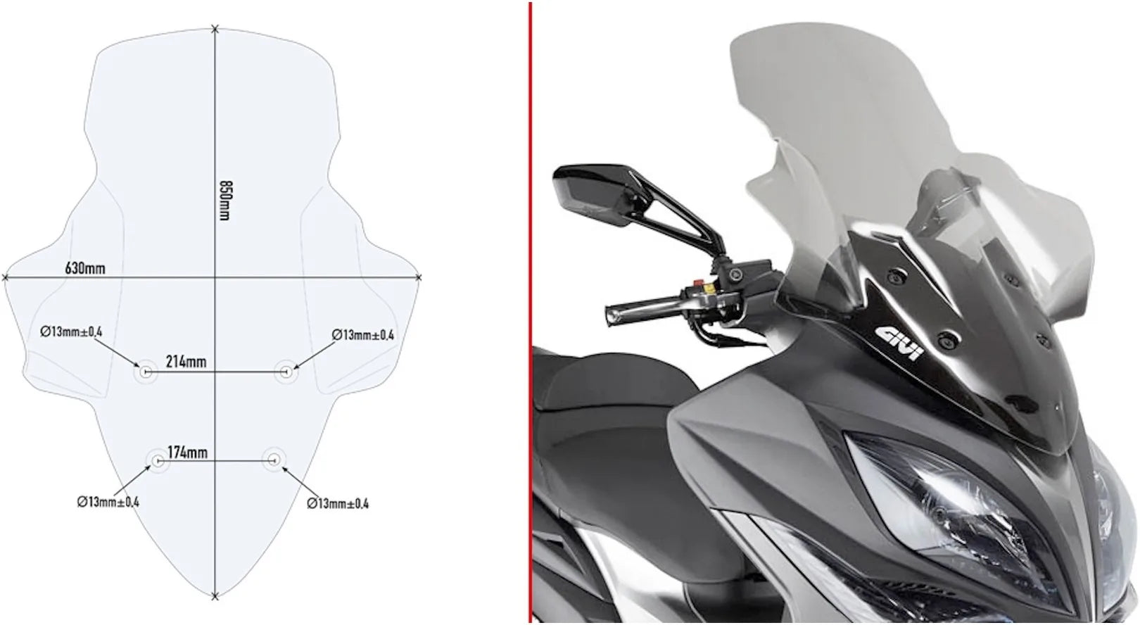 Parabrezza Trasparente - Givi Compatibile Con Kymco Xciting 400 I S Tcs (2018-2024)