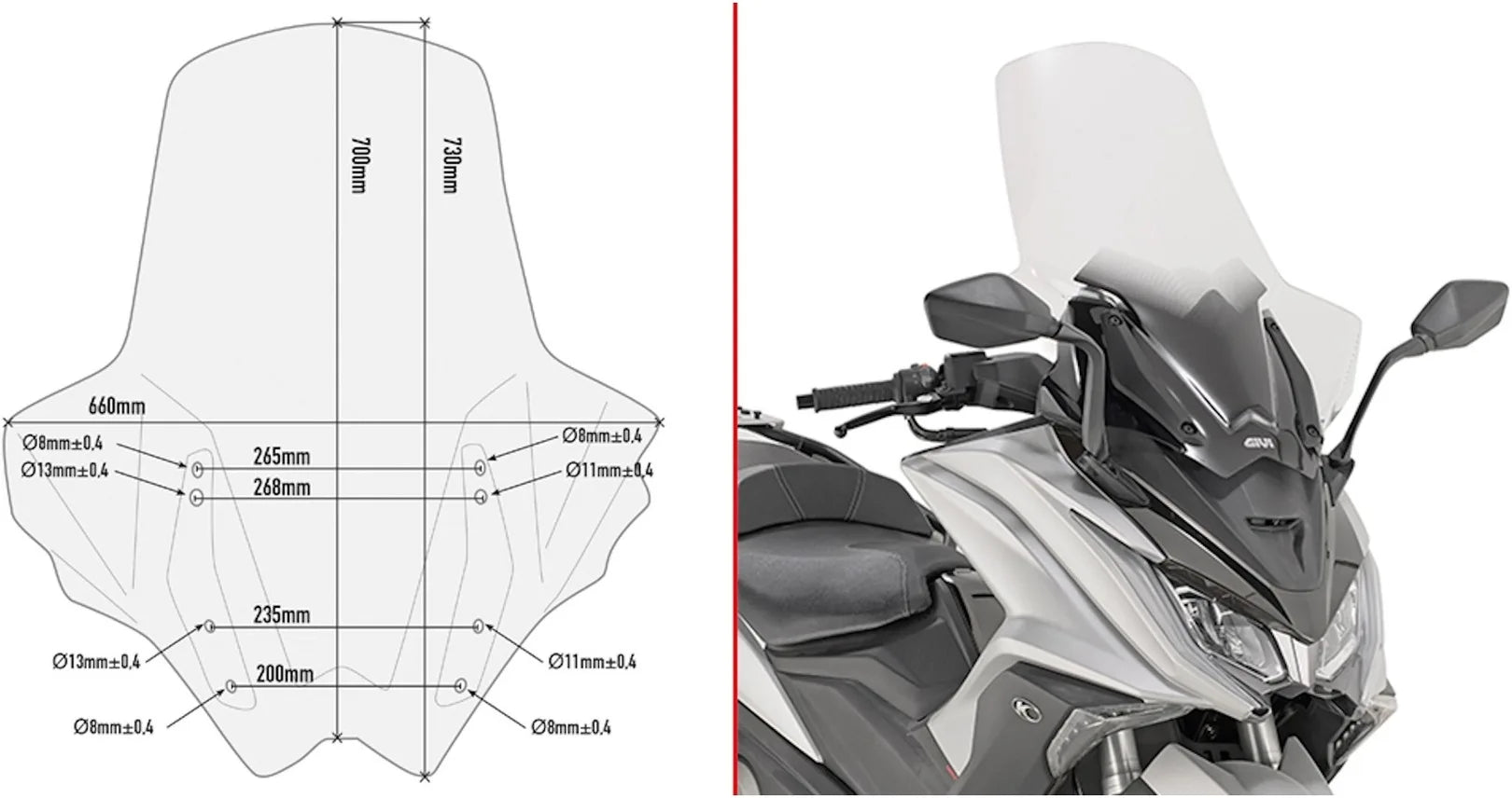 Parabrezza Trasparente - Givi Compatibile Con Kymco Ak 550 Ets (2017-2024)