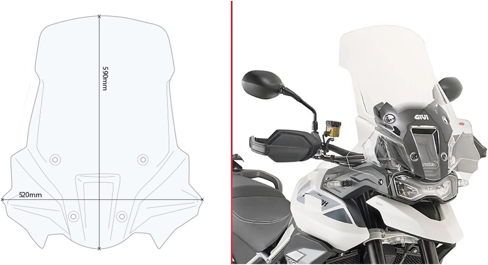 Cupolino Trasparente - Givi Compatibile Con Triumph Tiger 900 (2020-2023)