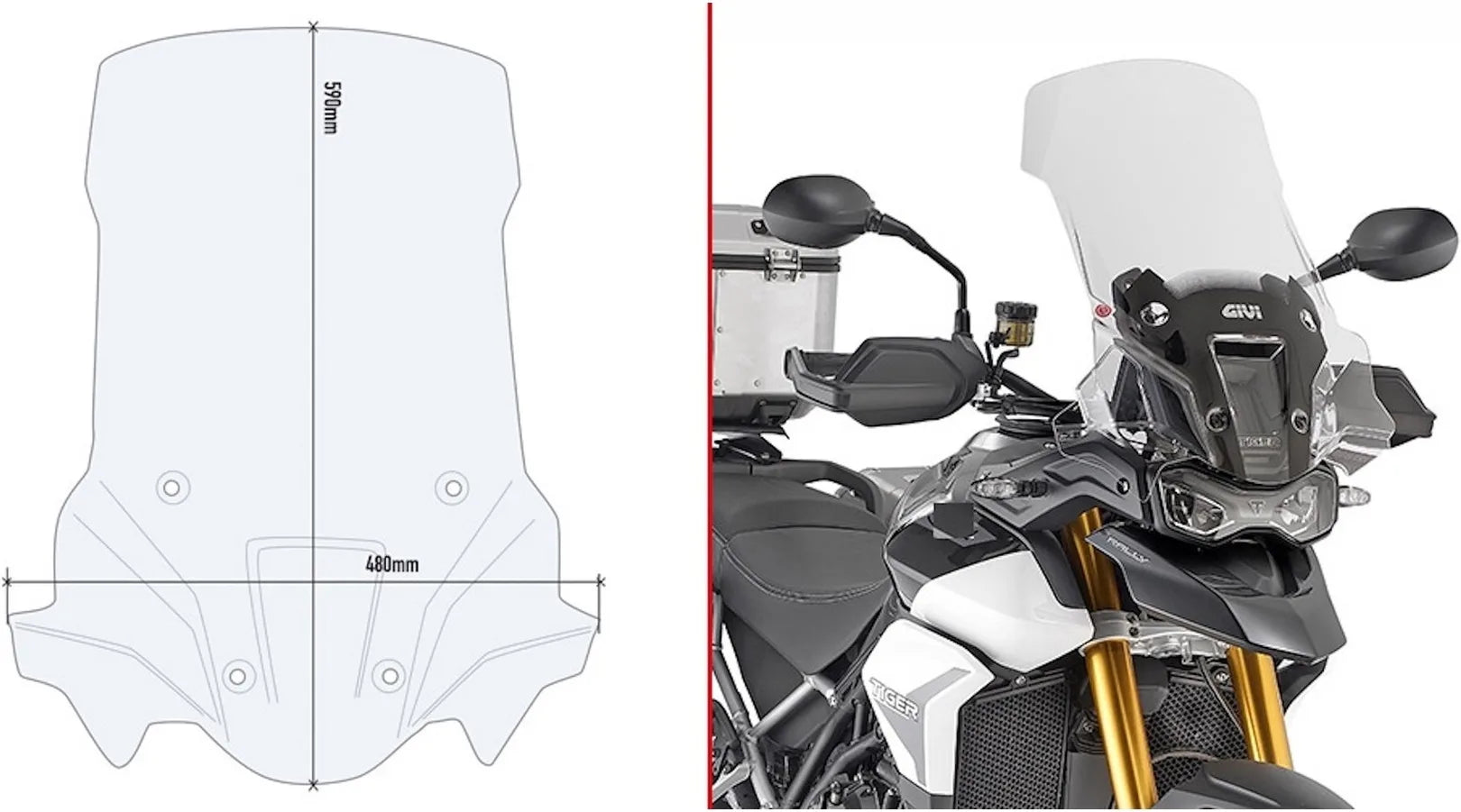 Cupolino Trasparente - Givi Compatibile Con Triumph Tiger 900 Rally (2020-2023)