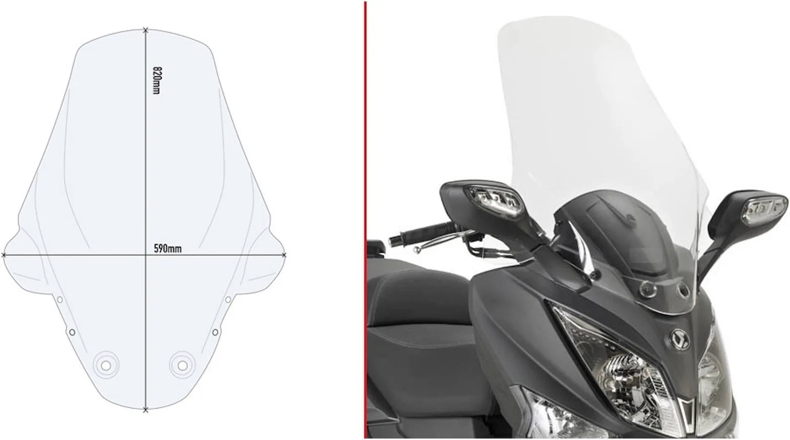 Parabrezza Trasparente - Givi Compatibile Con Sym Joymax 300 I (2012-2019)
