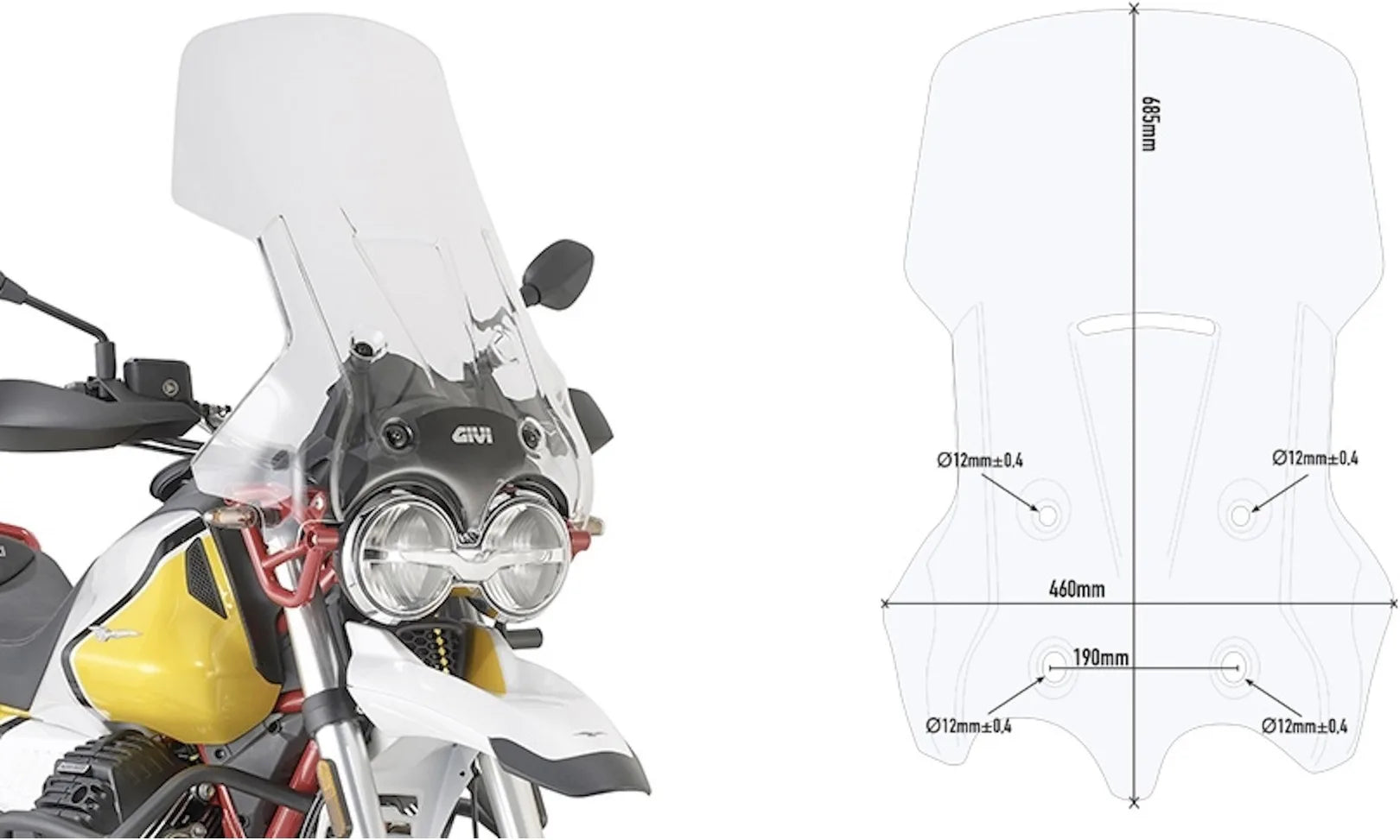 Cupolino Trasparente - Givi Compatibile Con Moto Guzzi V85 Tt (2019-2023)